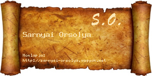 Sarnyai Orsolya névjegykártya
