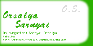 orsolya sarnyai business card